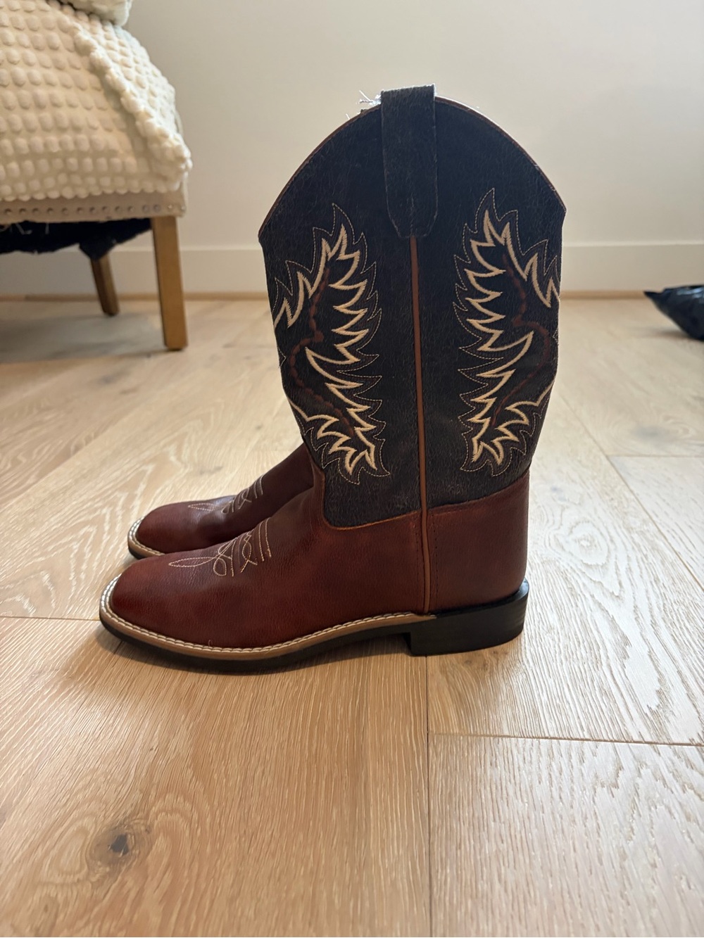 Men's Brown and Black Western Cowboy Boots